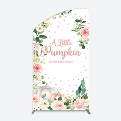 Lofaris Spring Floral Leaves Little Pumpkin Arch Backdrop