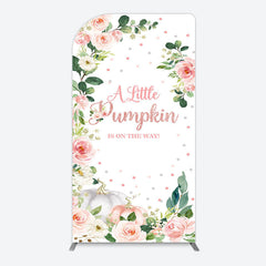 Lofaris Spring Floral Leaves Little Pumpkin Arch Backdrop