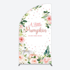 Lofaris Spring Floral Leaves Little Pumpkin Arch Backdrop