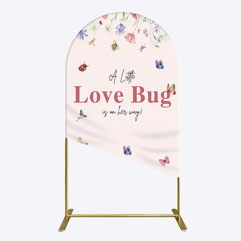 Lofaris Spring Floral Love Bug Baby Shower Arch Backdrop