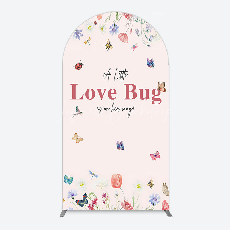 Lofaris Spring Floral Love Bug Baby Shower Arch Backdrop