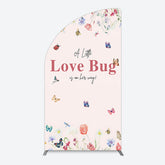Lofaris Spring Floral Love Bug Baby Shower Half Moon Arch Backdrop