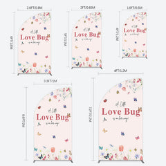 Lofaris Spring Floral Love Bug Baby Shower Half Moon Arch Backdrop