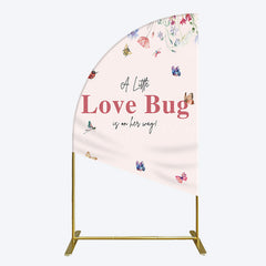 Lofaris Spring Floral Love Bug Baby Shower Half Moon Arch Backdrop