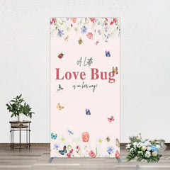 Lofaris Spring Floral Love Bug Baby Shower Rectangle Backdrop