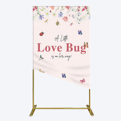 Lofaris Spring Floral Love Bug Baby Shower Rectangle Backdrop