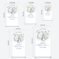 Lofaris Spring Floral Wreath Bunny Baby Shower Arch Backdrop