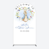 Lofaris Spring Floral Wreath Bunny Baby Shower Arch Backdrop