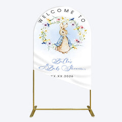 Lofaris Spring Floral Wreath Bunny Baby Shower Arch Backdrop