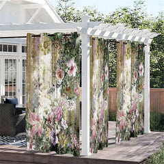 Lofaris Spring Flower Waterproof Printed Outdoor Curtains