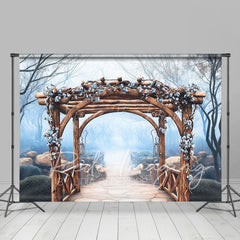 Lofaris Spring Flowers Wood Arch Pavilion Forest Backdrop