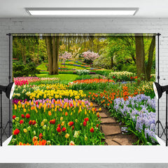 Lofaris Spring Forest Colorful Floral Field Photo Backdrop