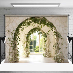 Lofaris Spring Garden Arch Backdrop White Architecture Green Vine Photography Background Wedding Floral Gate Photo Prop