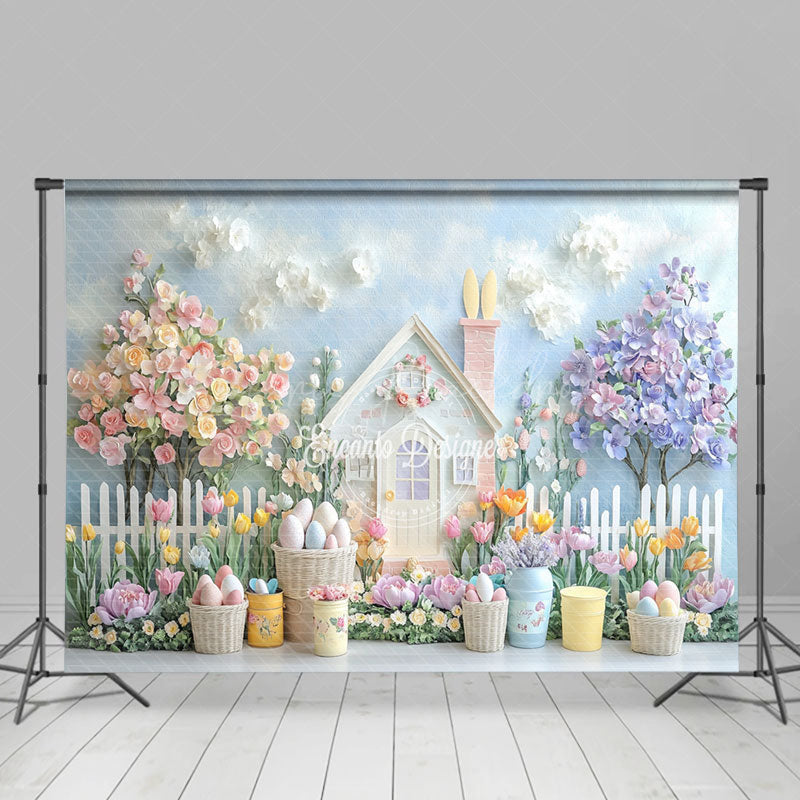 Lofaris Spring Garden Wood Floor Easter Combo Set Backdrop