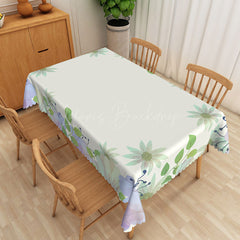 Lofaris Spring Green Leaf Floral Rectangular Tablecloth