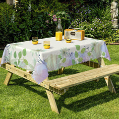 Lofaris Spring Green Leaf Floral Rectangular Tablecloth