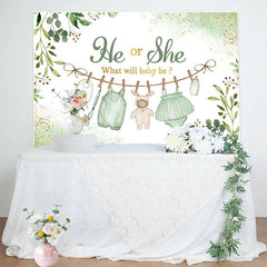 Lofaris Spring Green Leaves He Or She Baby Shower Backdrop