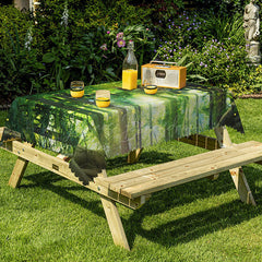 Lofaris Spring Green Magic Forest Rectangular Tablecloth