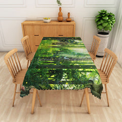 Lofaris Spring Green Magic Forest Rectangular Tablecloth
