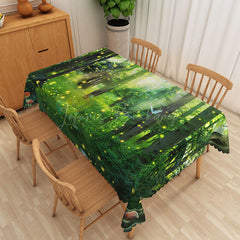 Lofaris Spring Green Magic Forest Rectangular Tablecloth