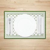 Lofaris Spring Green White Boho Print Set Of 4 Placemats