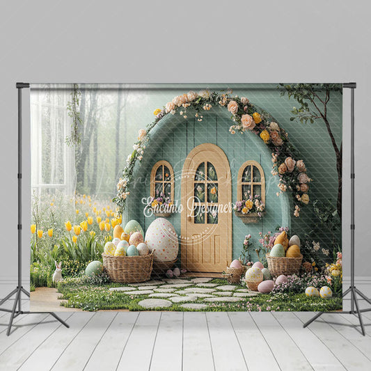 Lofaris Spring Greenery Floral Eggs Easter Photo Backdrop