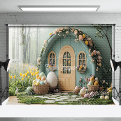 Lofaris Spring Greenery Floral Eggs Easter Photo Backdrop
