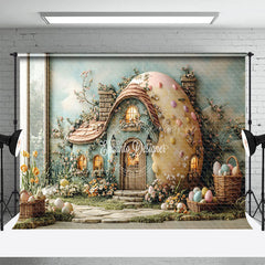Lofaris Spring Greenery Floral House Eggs Easter Backdrop