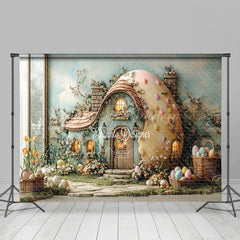 Lofaris Spring Greenery Floral House Eggs Easter Backdrop
