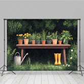 Lofaris Spring Greenery Potted Plant Garden Scene Backdrop
