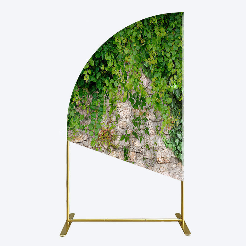 Lofaris Spring Greenery Stone Wall Natural Scene Half Moon Arch Backdrop