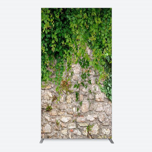 Lofaris Spring Greenery Stone Wall Natural Scene Rectangle Backdrop