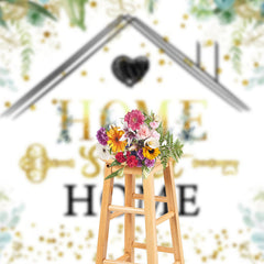 Lofaris Spring Greenery Sweet Home Key Housewarming Backdrop