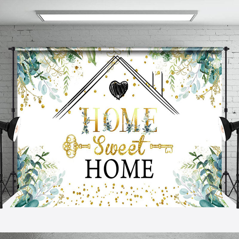 Lofaris Spring Greenery Sweet Home Key Housewarming Backdrop
