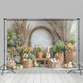 Lofaris Spring Greenery Vine Arch Bunny Eggs Easter Backdrop
