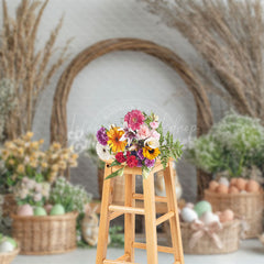 Lofaris Spring Greenery Vine Arch Bunny Eggs Easter Backdrop