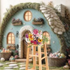 Lofaris Spring Greeneryhouse Eggs Floral Easter Backdrop