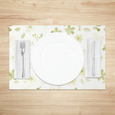 Lofaris Spring Light Green Leaves Floral Set of 4 Placemats