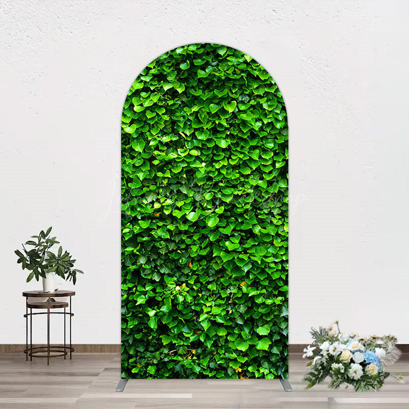 Lofaris Spring Natural Green Leaves Birthday Arch Backdrop