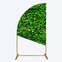 Lofaris Spring Natural Green Leaves Birthday Half Moon Arch Backdrop