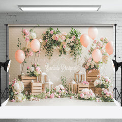 Lofaris Spring Pink Floral Plant Balloons Romantic Backdrop