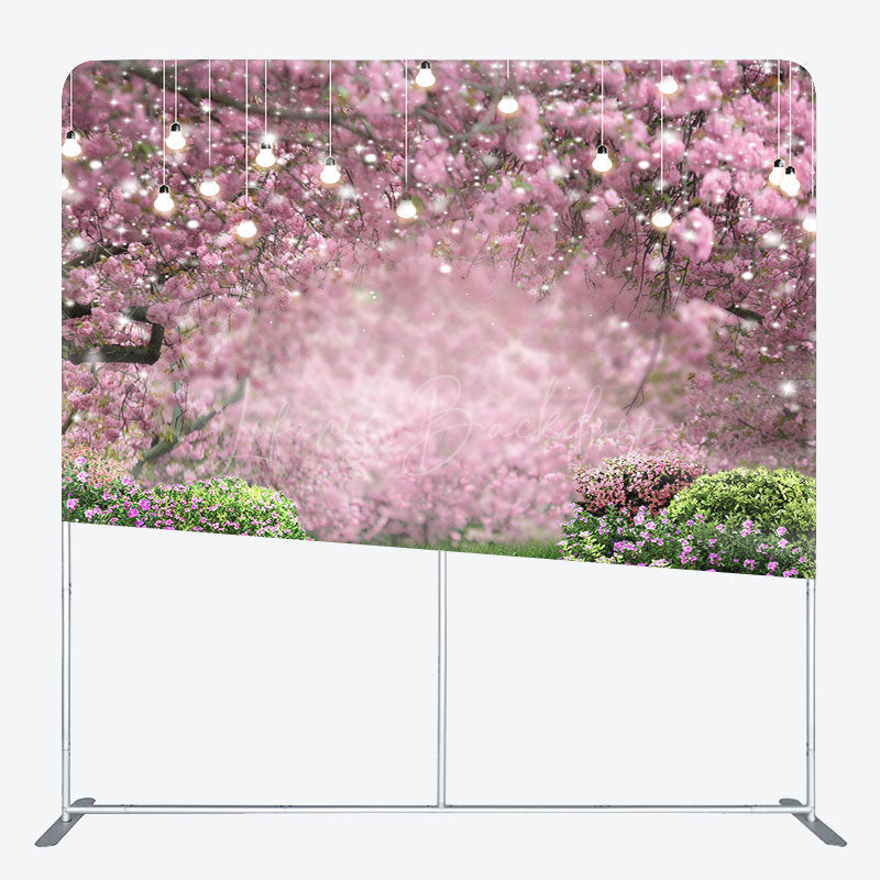 Lofaris Spring Pink Floral Trees Greenery Pillow Case Backdrop