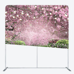 Lofaris Spring Pink Floral Trees Greenery Pillow Case Backdrop