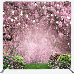 Lofaris Spring Pink Floral Trees Greenery Pillow Case Backdrop