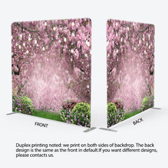 Lofaris Spring Pink Floral Trees Greenery Pillow Case Backdrop