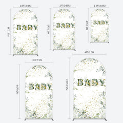 Lofaris Spring Plant Gold Glitter Baby Shower Arch Backdrop