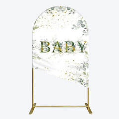 Lofaris Spring Plant Gold Glitter Baby Shower Arch Backdrop