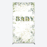 Lofaris Spring Plant Gold Glitter Baby Shower Rectangle Backdrop