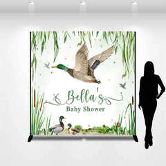 Lofaris Spring Scene Duck Custom Name Baby Shower Backdrop