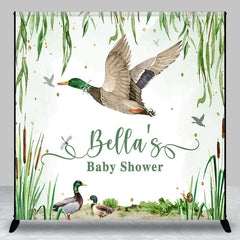 Lofaris Spring Scene Duck Custom Name Baby Shower Backdrop